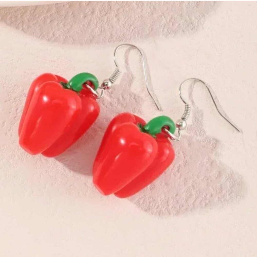 ⭐️✨ FREE Pepper Fruit Veggies Design Drop Hipster Boho Hippie Art Deco Earrings